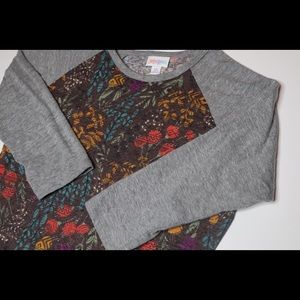 Like New XS Brown and Floral LulaRoe Randy Raglan